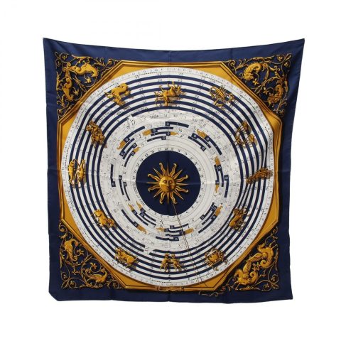 Hermes Carre 90 Dies et Hore Silk Scarf Canvas Scarf
