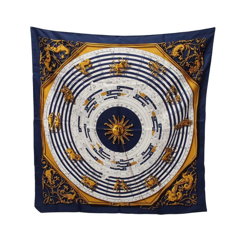 Hermes Carre 90 Dies et Hore Silk Scarf Canvas Scarf