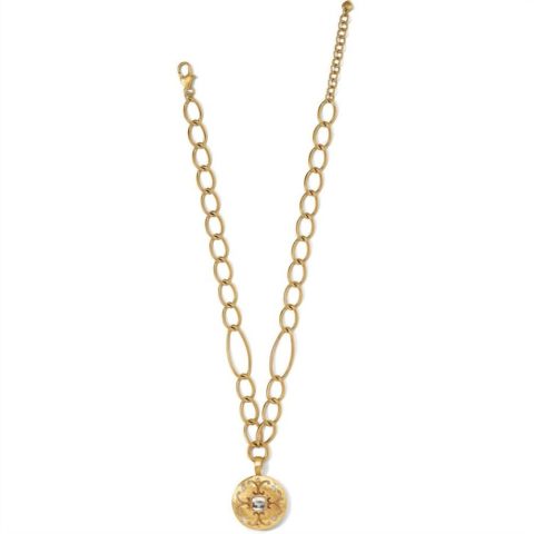 Women’s Saturn Reversible Necklace In Brushed Gold