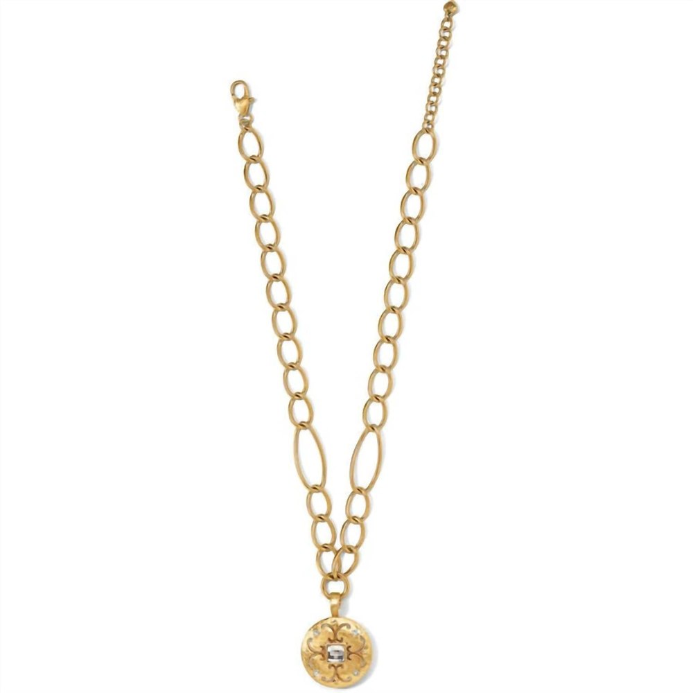 Women’s Saturn Reversible Necklace In Brushed Gold
