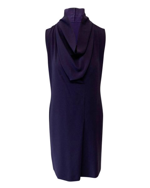 Joseph Cowl Neck Dress in Purple Crepe 7748742381628
