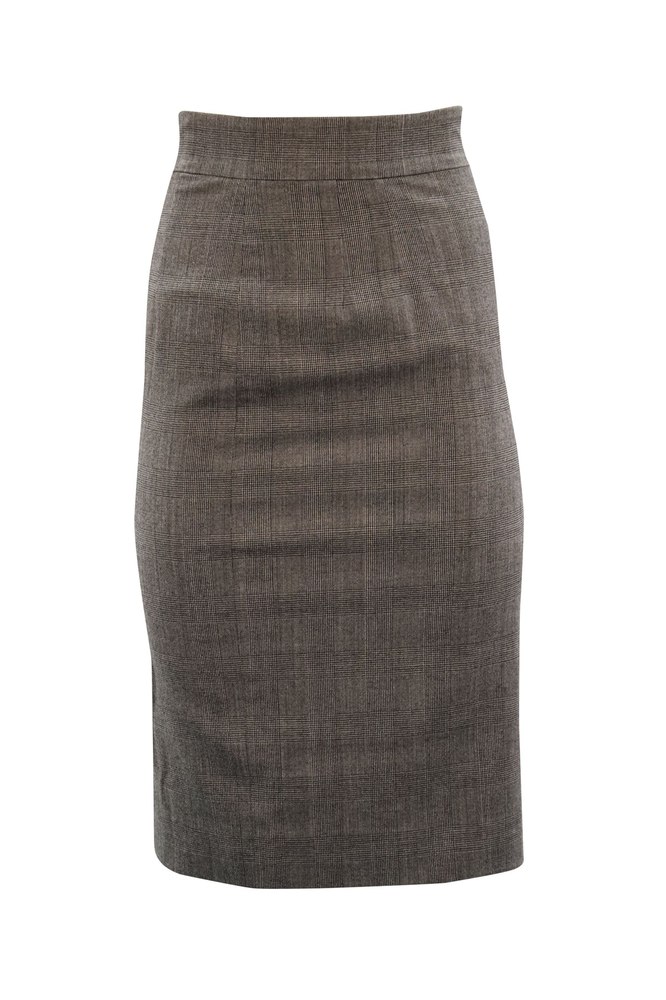 Dolce & Gabbana Plaid Pencil Skirt in Grey Virgin Wool 7748738842684