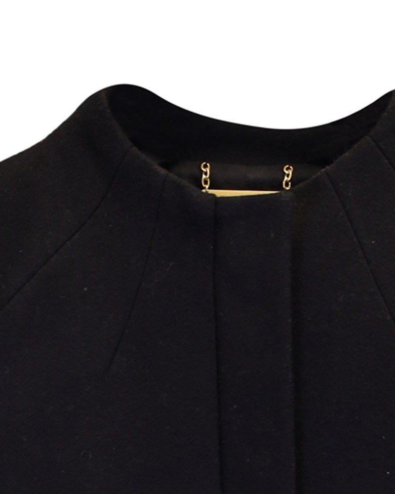 Diane Von Furstenberg Cape Coat in Black Wool 7748738940988