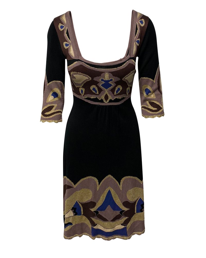 Temperley London Black Multicolor Knitted Dress 7748739104828