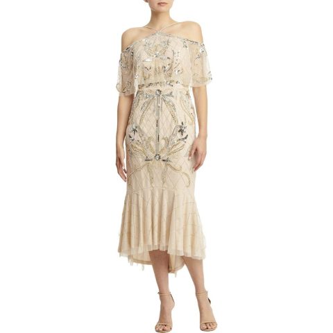 Sequined Midi Cocktail Dress