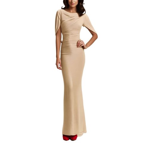 Petites Metallic Formal Evening Dress
