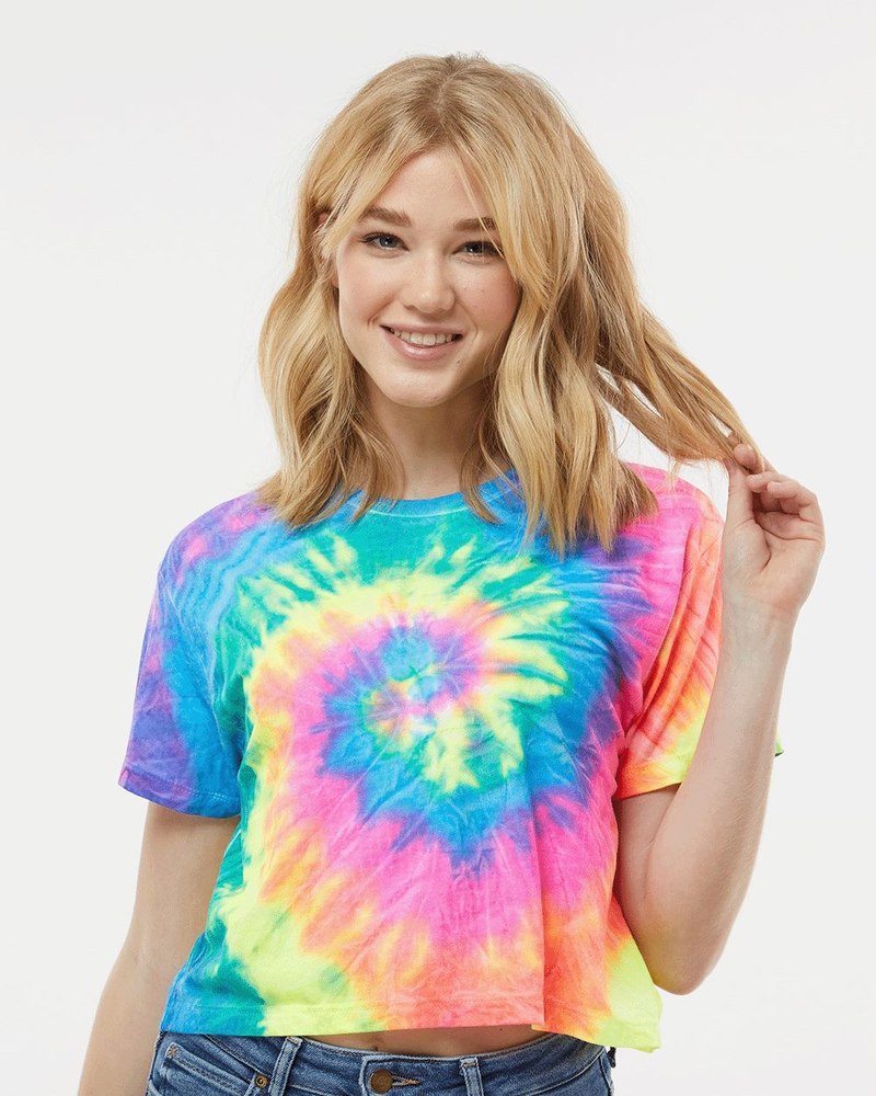 Colortone Women’s Tie-Dyed Crop T-Shirt