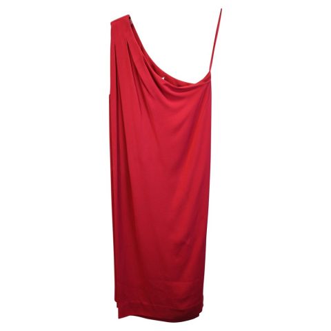 Diane Von Furstenberg One-Shoulder Dress in Red Polyester 7748741660732