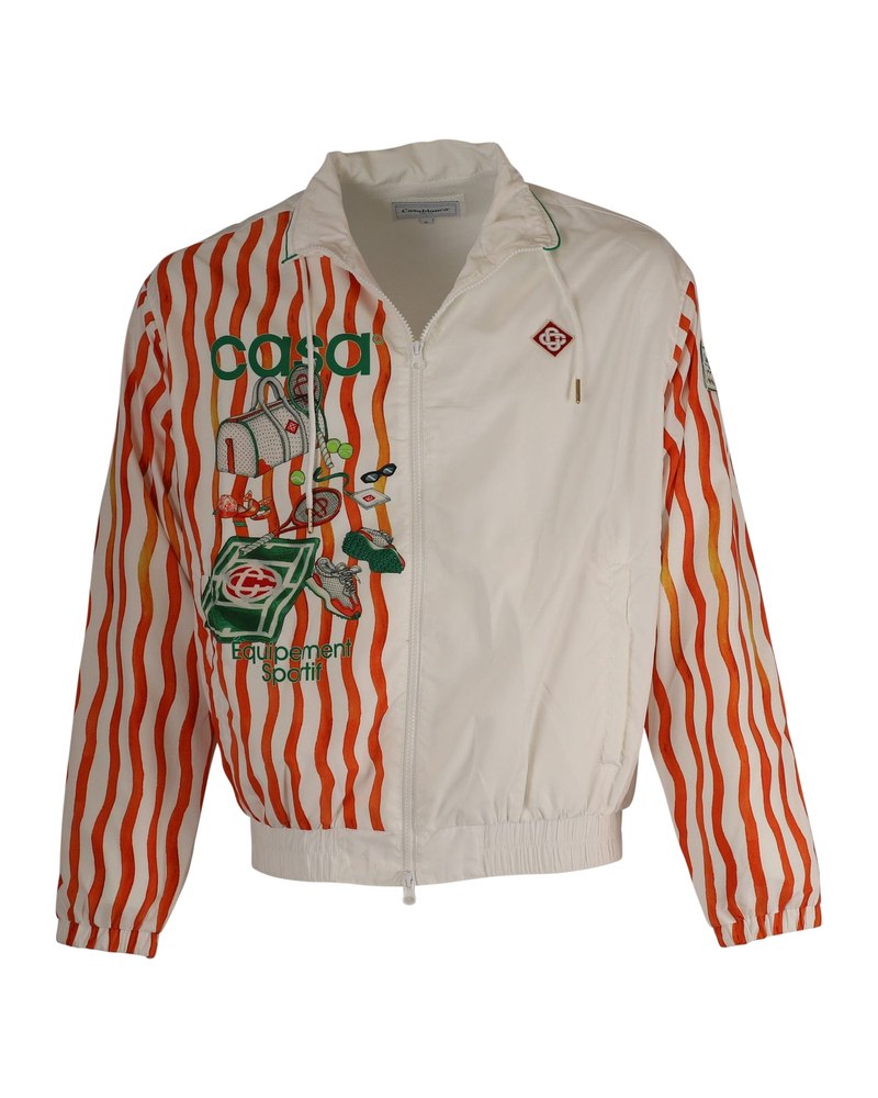 Casablanca Tennis Striped Sports Jacket in Multicolor Polyester 7748745855036