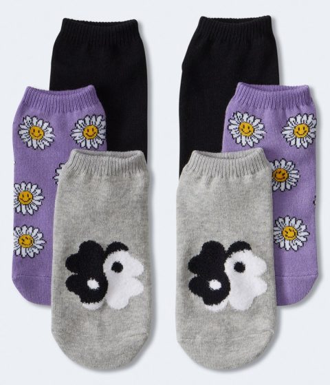 Aeropostale Yin Yang Floral Ankle Sock 3-Pack