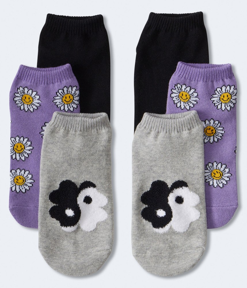 Aeropostale Yin Yang Floral Ankle Sock 3-Pack