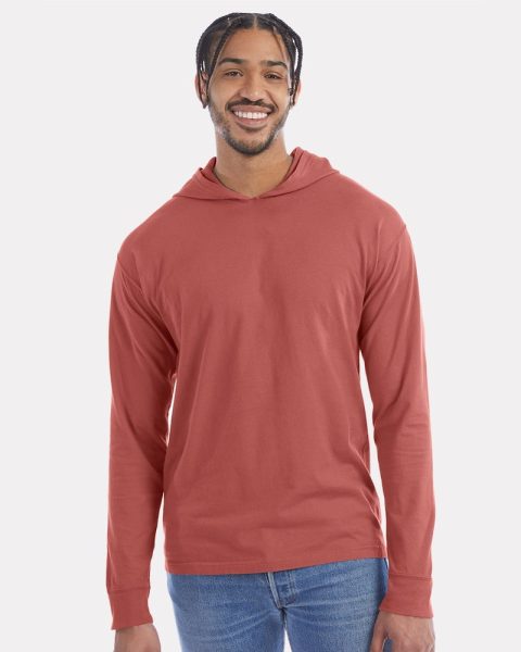 ComfortWash by Hanes Men’s Garment-Dyed Jersey Hooded Long Sleeve T-Shirt