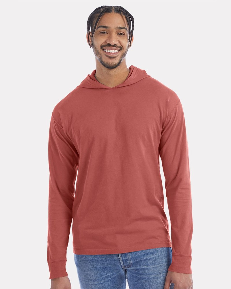 ComfortWash by Hanes Men’s Garment-Dyed Jersey Hooded Long Sleeve T-Shirt