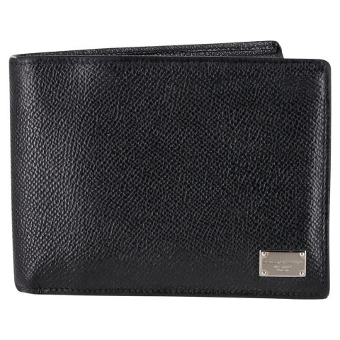 Dolce & Gabbana Logo Bifold Wallet in Black Leather 7748743331900
