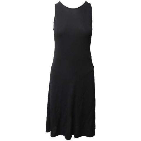 Jil Sander Navy Sleeveless Mid Length Dress in Black Jersey 7748747755580