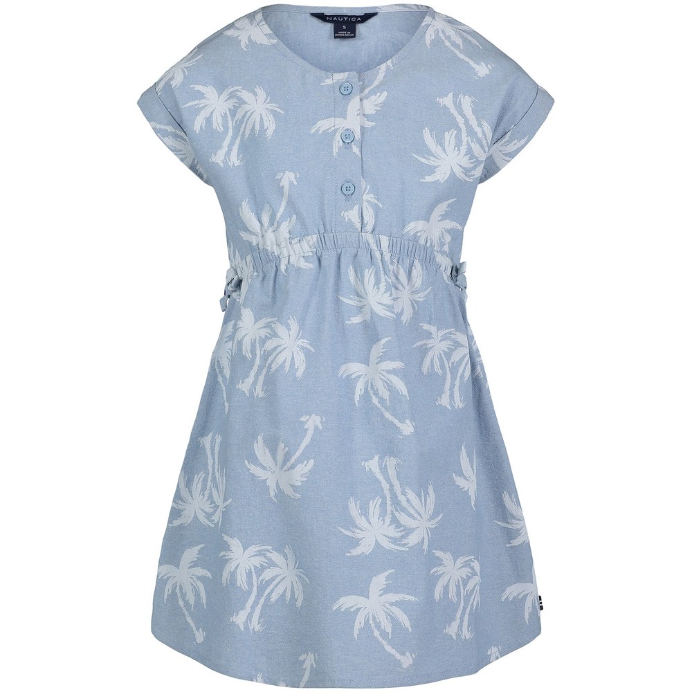 Nautica Little Girls’ Palm Print Chambray Dress (4-6X)