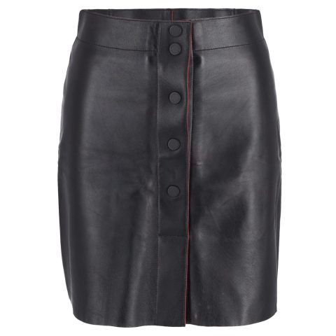 Sandro Milla A-Line Skirt in Black Leather 7748752048188