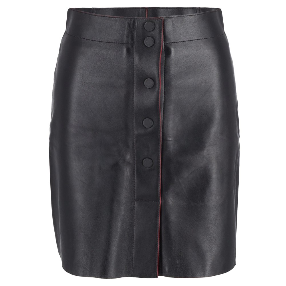 Sandro Milla A-Line Skirt in Black Leather 7748752048188
