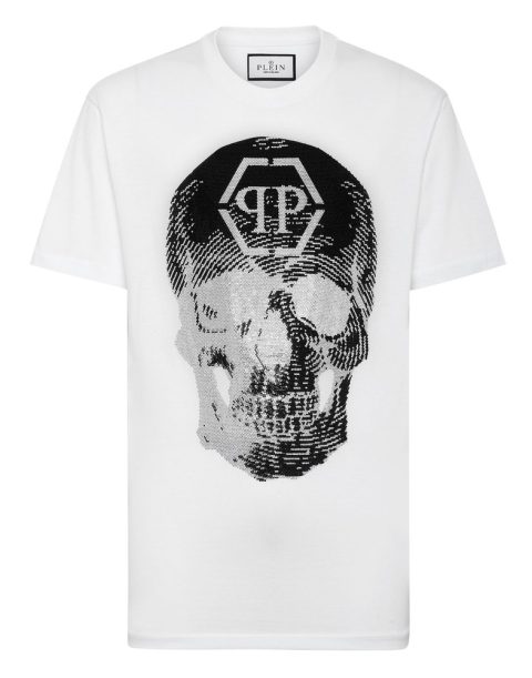 T-shirt Round Neck SS Skull with Crystals