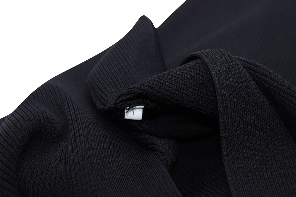 Sandro Paris V-Neck Rib Knit Sweater in Black Viscose 7748750147644