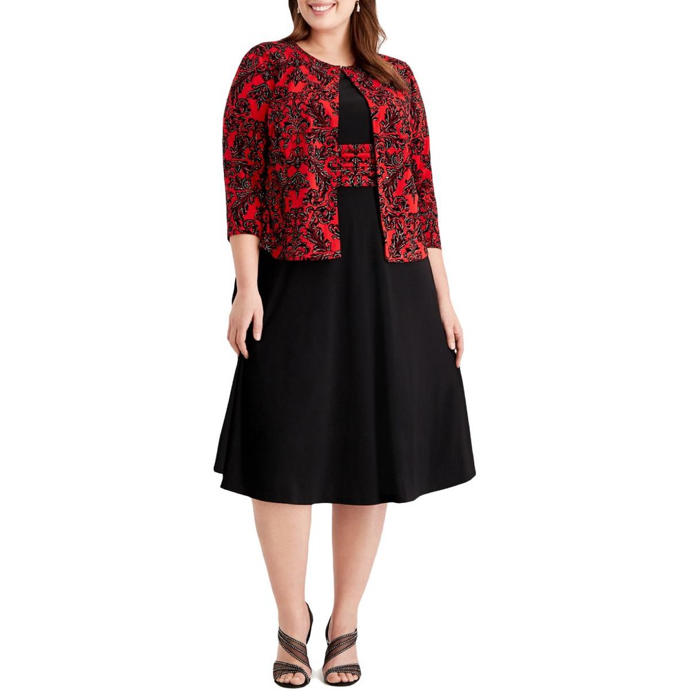 Plus 2 PC Embellished Two Piece Dress