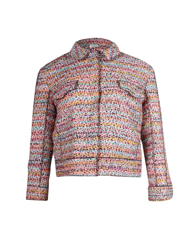 Nina Ricci Tweed Cropped Jacket in Multicolor Polyamide 7748753096764