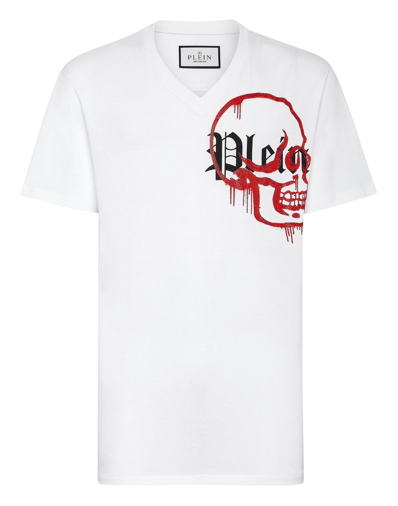 T-shirt V-Neck SS Graffiti with Crystals