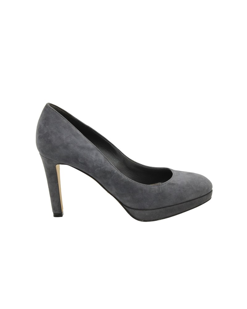 Sergio Rossi Almond Toe Pumps in Grey Suede 7748753752124