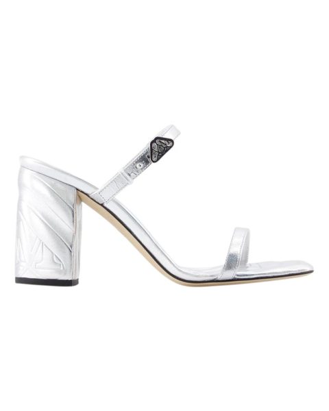 Seal Heeled Sandals – Alexander McQueen – Leather – Silver 7748756570172