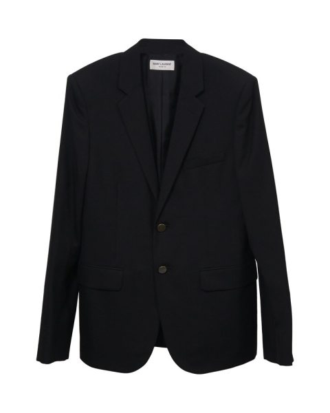 Saint Laurent Single-Breasted Blazer in Black Wool 7748756897852