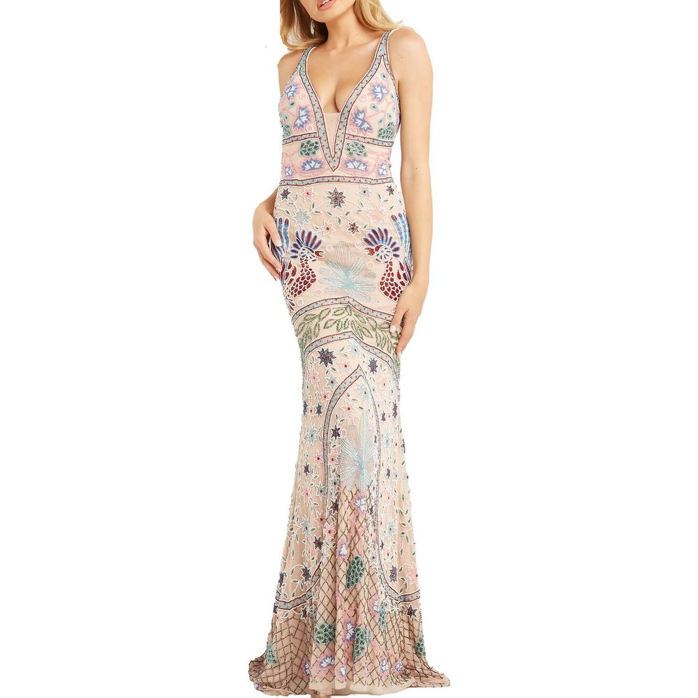 Beaded Long Evening Dress