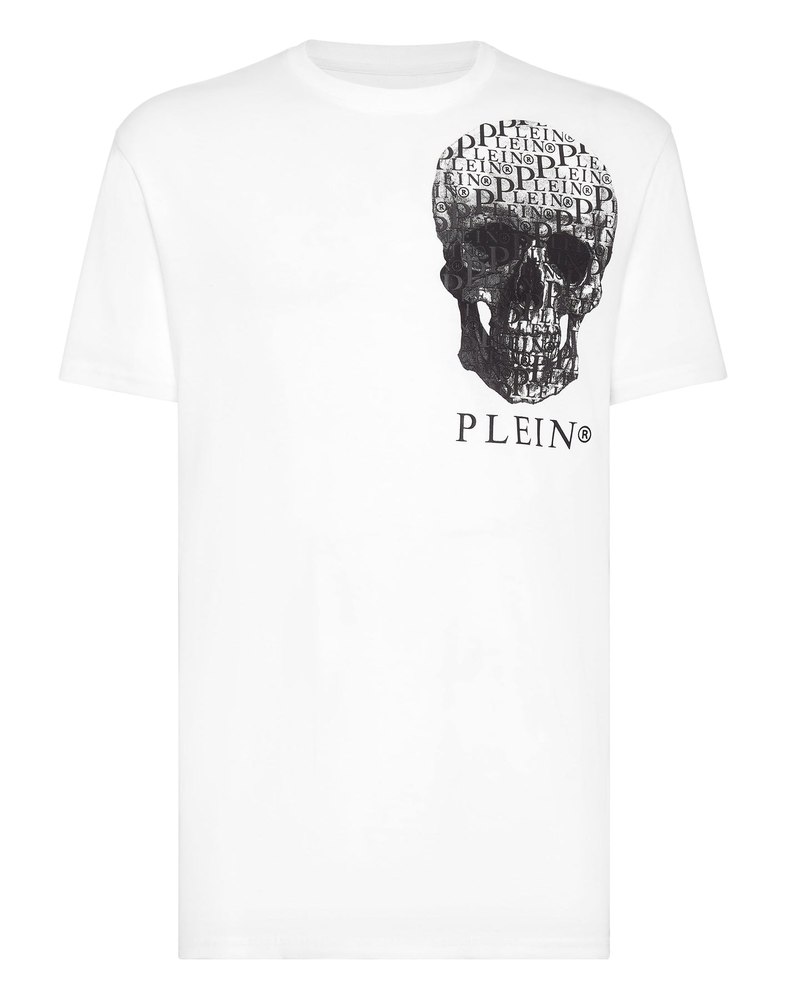 T-shirt Round Neck SS Skull and Plein with Crystals 7648932036668