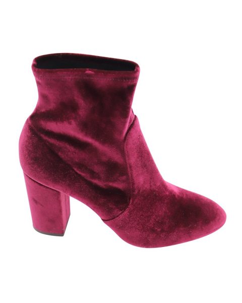 Aquazzura So Me 85 Ankle Boots in Burgundy Velvet 7748755226684