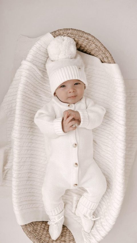 Luna + Luca Classic Purl Knit Jumpsuit – White