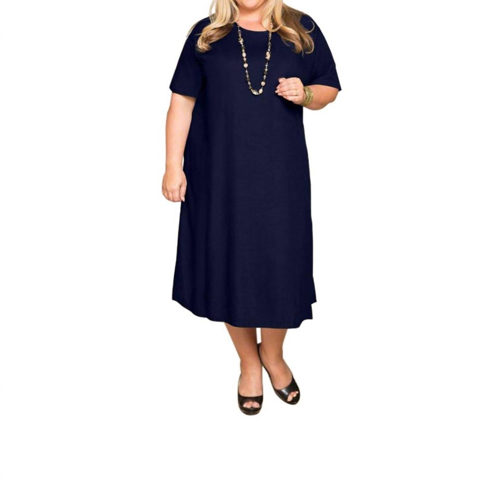 Belle Rayon Plus Size Dress In Blueberry