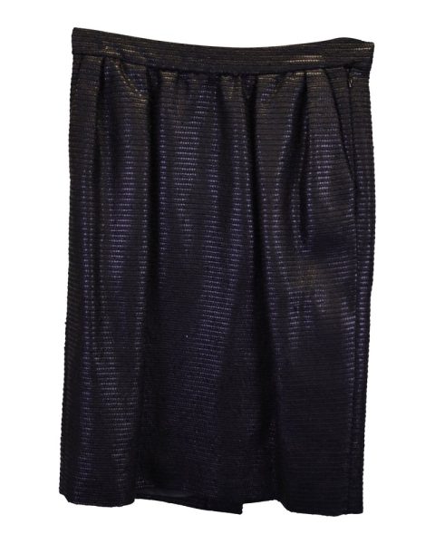 Saint Laurent Textured Skirt in Black Polyester 7748767088700