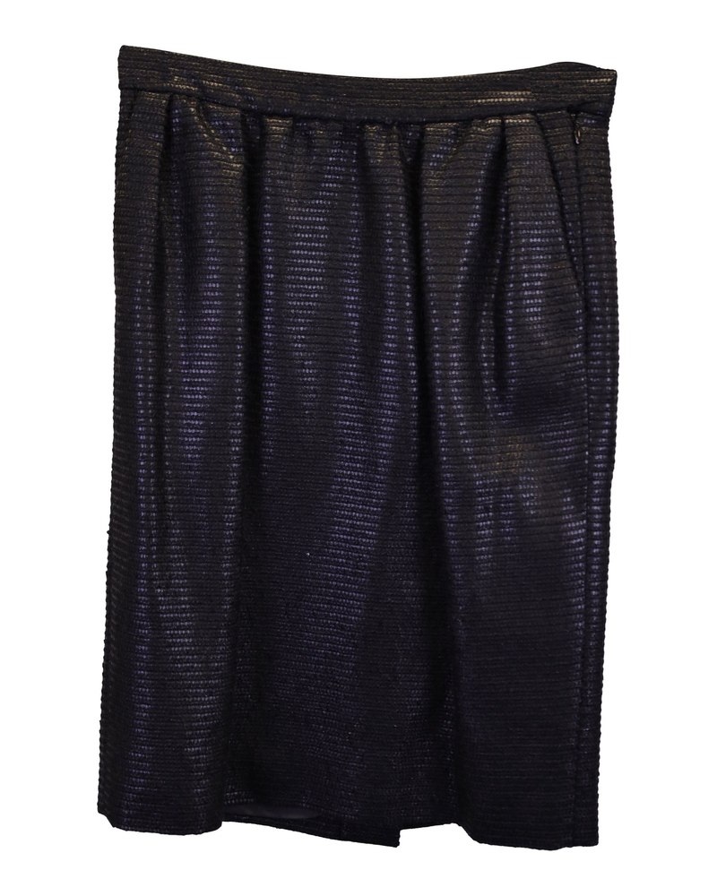 Saint Laurent Textured Skirt in Black Polyester 7748767088700