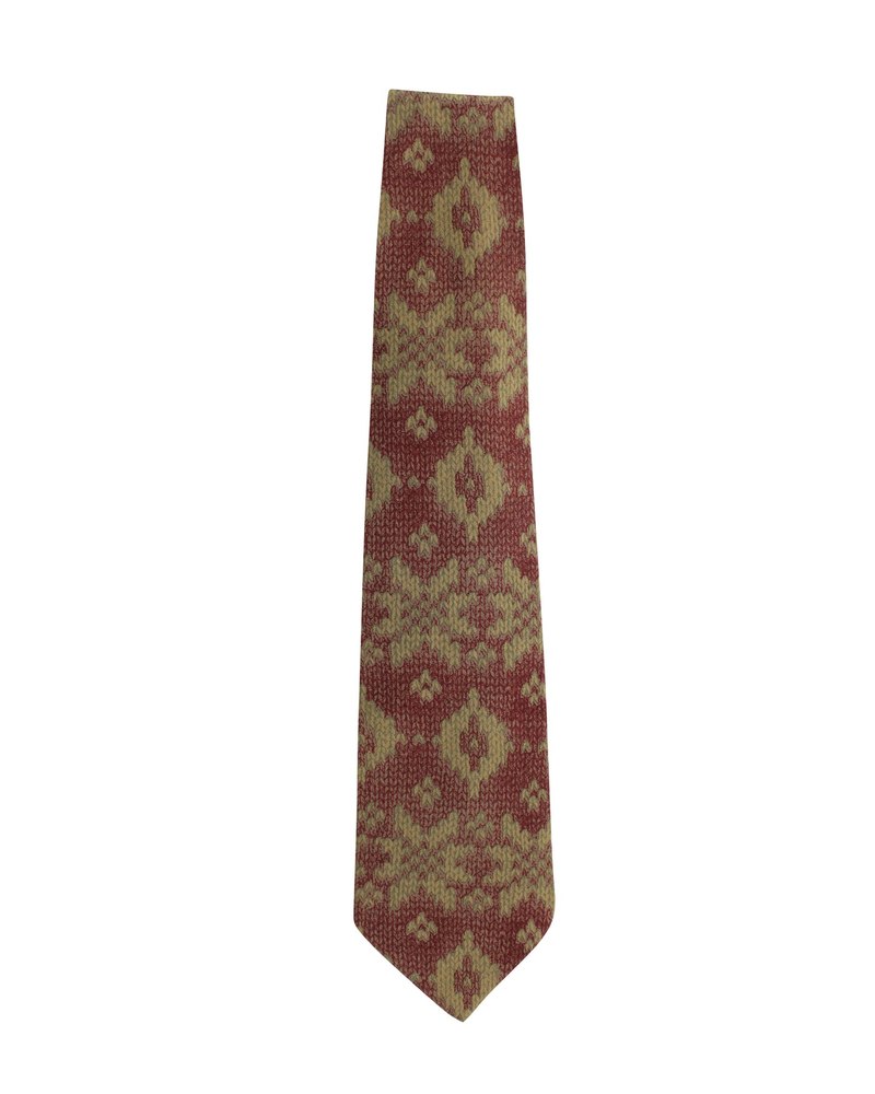 Giorgio Armani Printed Tie in Maroon Silk 7748765450300