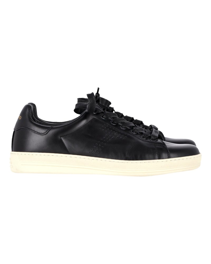 Tom Ford Warwick Perforated Sneakers in Black Leather 7748762927164