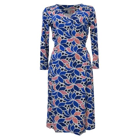 Diane Von Furstenberg Printed Wrap Dress in Blue Viscose 7748760371260