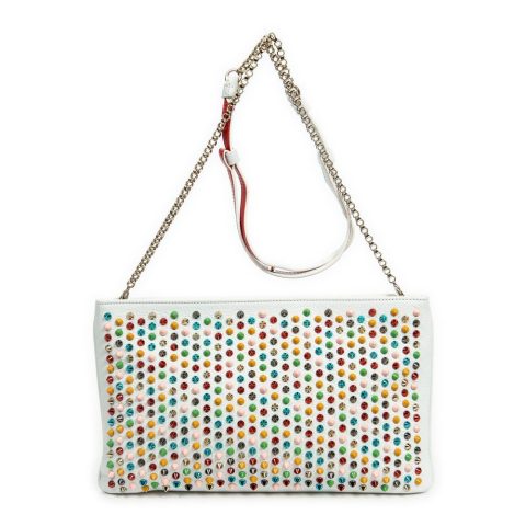 Multicolor Loubiposh Spiked Clutch