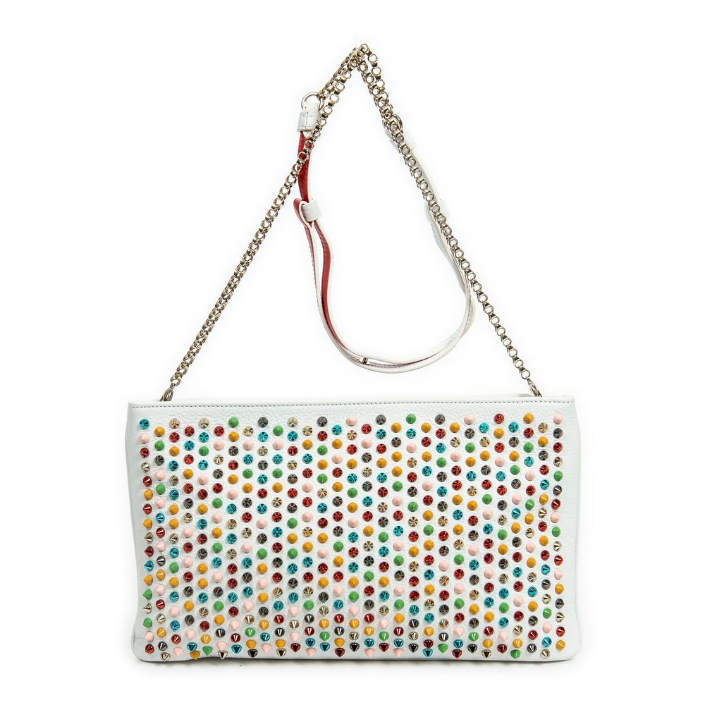 Multicolor Loubiposh Spiked Clutch
