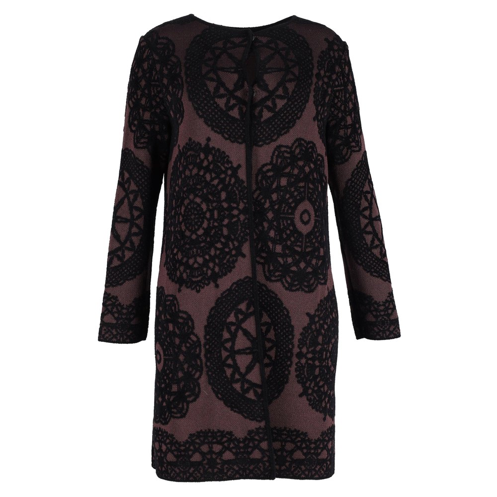 M Missoni Patterned Knit Short Coat in Brown Viscose 7748770136124