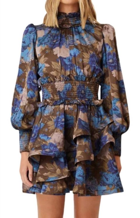 Erin Day Dress In Brown Multi