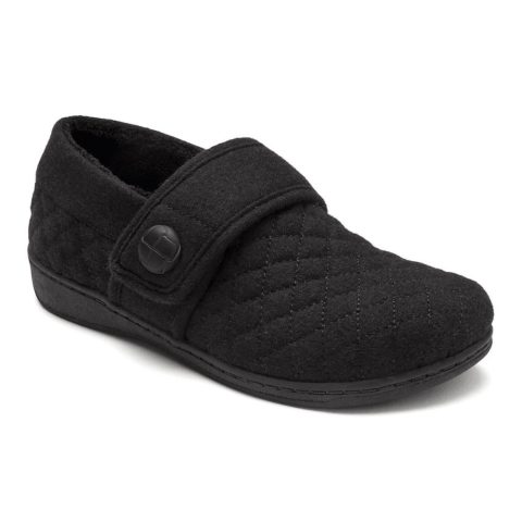 Women’s Jackie Flannel Slipper – Medium Width In Black