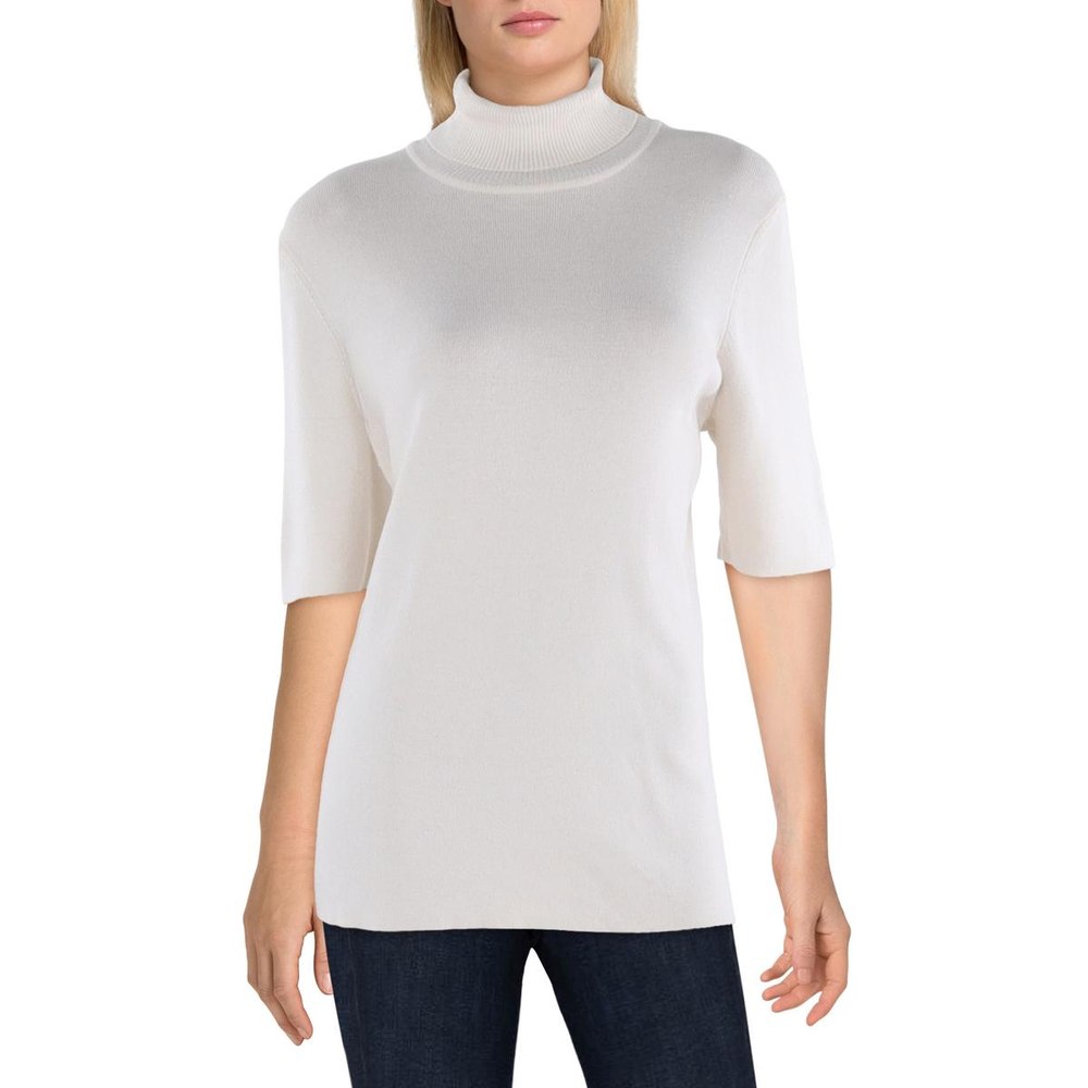 Plus Short Sleeve Knit Turtleneck Sweater