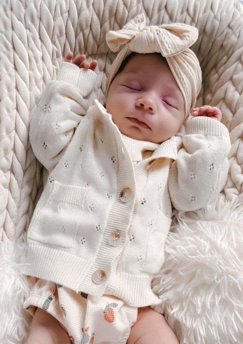 Luna + Luca Pointelle Cardigan – Cream