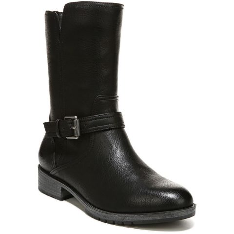 Gloriah Faux Leather Block Heel Mid-Calf Boots