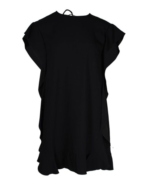 Red Valentino Ruffled Mini Dress in Black Acetate 7748775837756