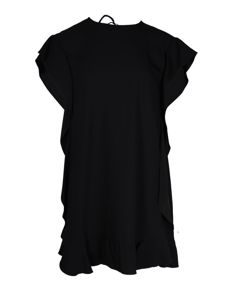 Red Valentino Ruffled Mini Dress in Black Acetate 7748775837756